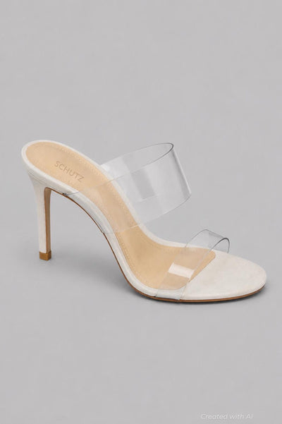 Women’s Ariella Clear Strap High-Heel Slide Sandals - Natural/Transparent - Sandals