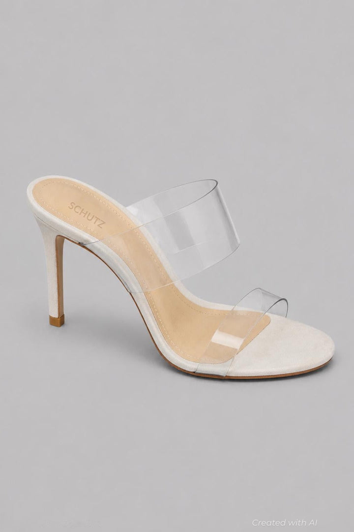 Women’s Ariella Clear Strap High-Heel Slide Sandals - Natural/Transparent - Sandals