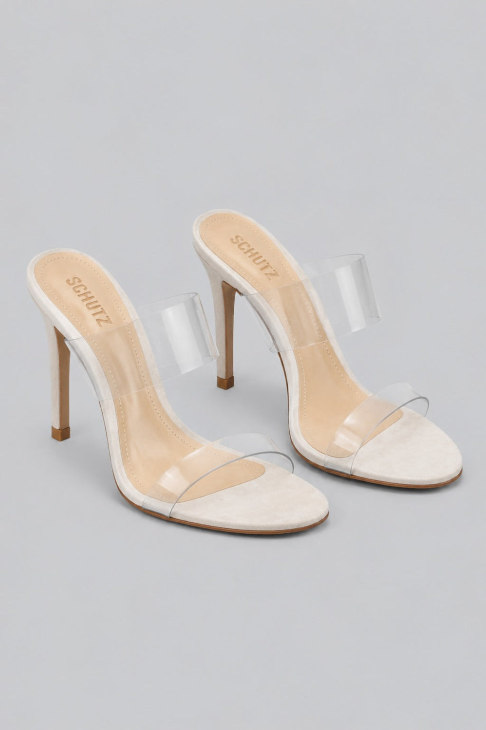 Women’s Ariella Clear Strap High-Heel Slide Sandals - Natural/Transparent - Sandals