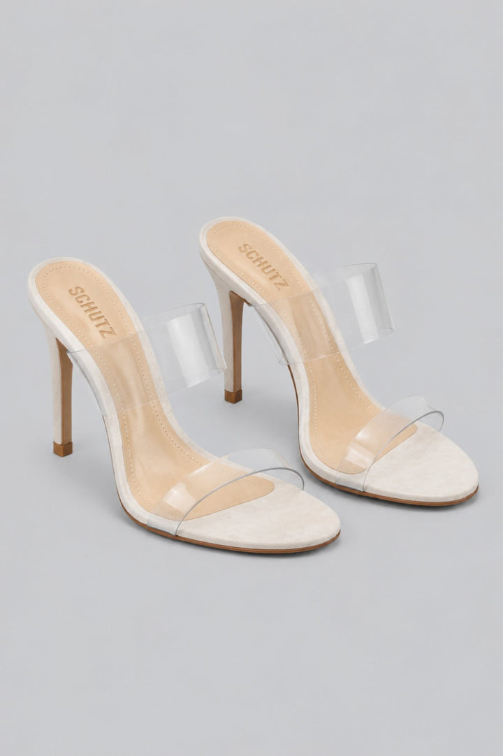 Women’s Ariella Clear Strap High-Heel Slide Sandals - Natural/Transparent - Sandals