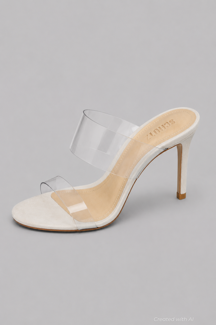 Women’s Ariella Clear Strap High-Heel Slide Sandals - Natural/Transparent - Sandal