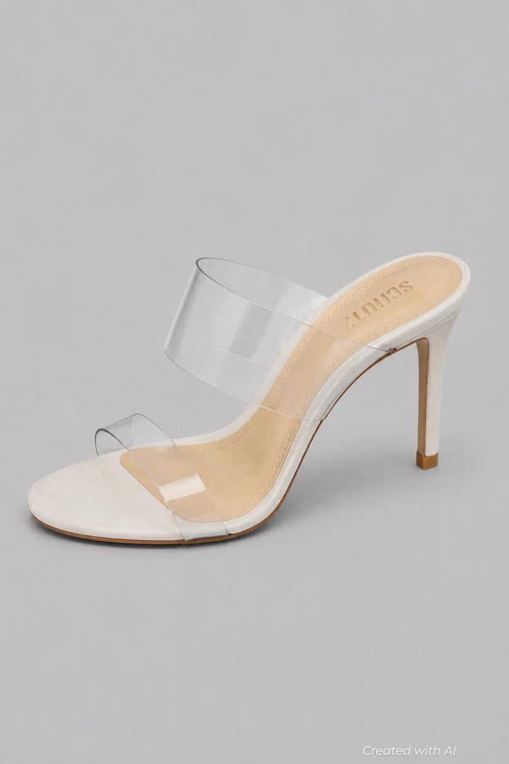 Women’s Ariella Clear Strap High-Heel Slide Sandals - Natural/Transparent - Sandal