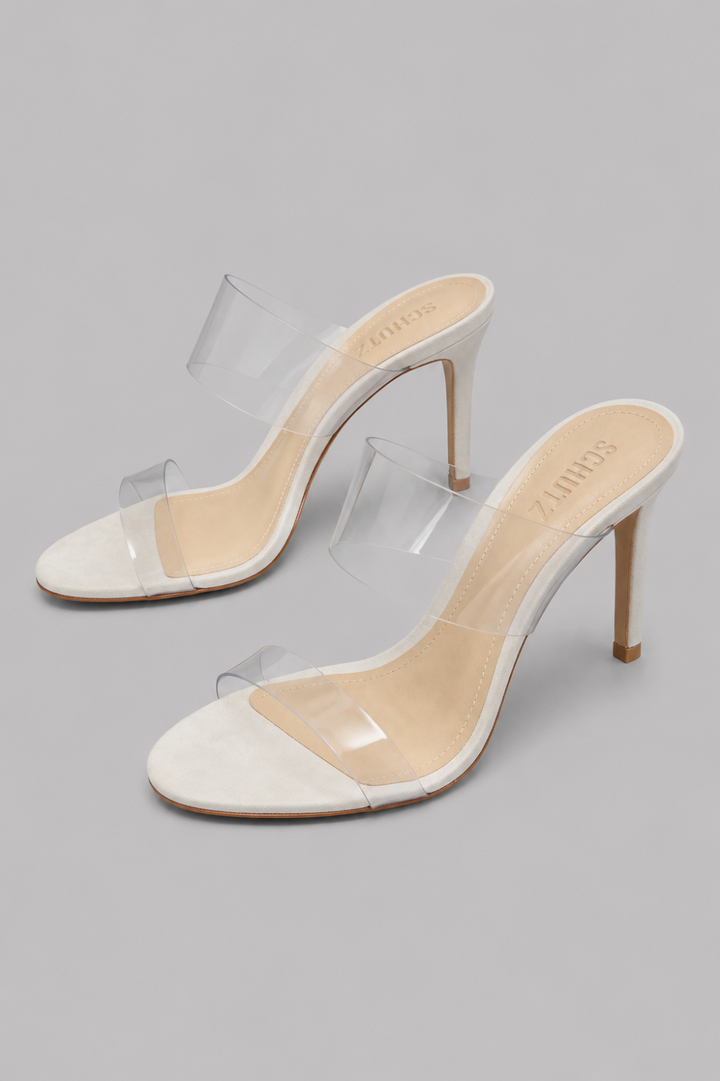Women’s Ariella Clear Strap High-Heel Slide Sandals - Natural/Transparent - Sandal