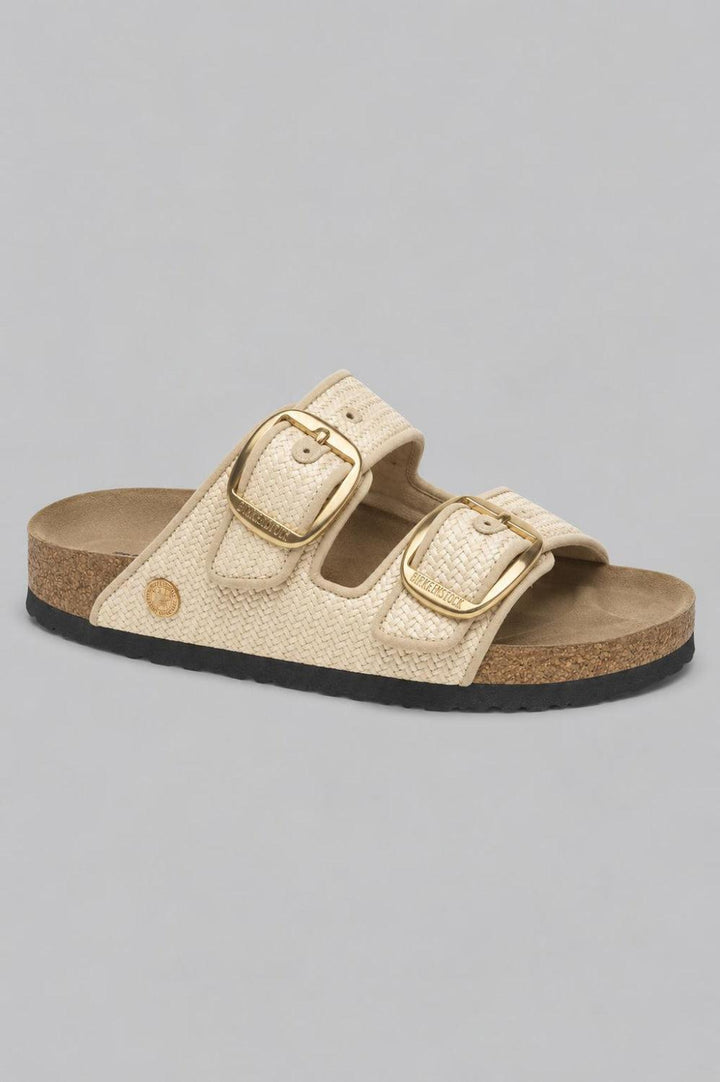Women’s Arizona Big Buckle Raffia Sandals - Beige - 7-7.5 US / 38 EU - Sandals