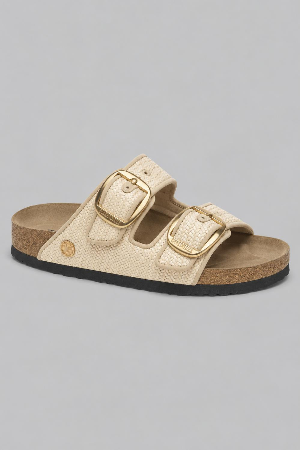 Women’s Arizona Big Buckle Raffia Sandals - Beige - Sandal