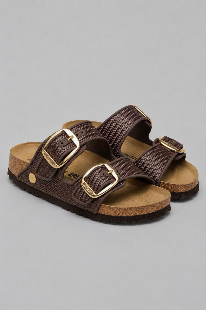 Women’s Arizona Big Buckle Raffia Sandals - Raffia Carafe - 8 - Sandals