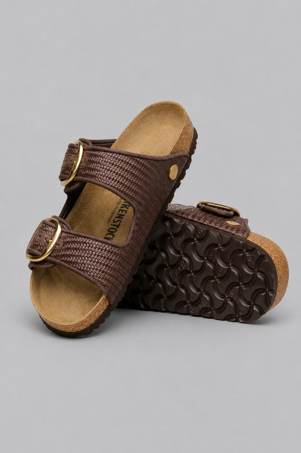 Women’s Arizona Big Buckle Raffia Sandals - Raffia Carafe - 8 - Sandals
