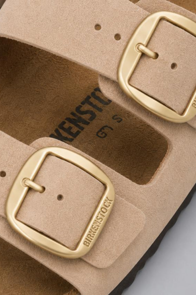 Women’s Arizona Big Buckle Slide Sandals - Sandcastle Nubuck/Gold - 10 10.5 US / 41 EU - Sandal