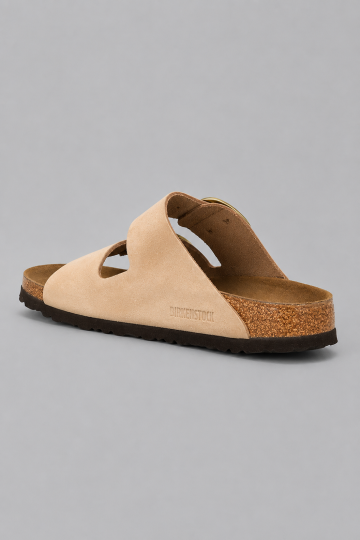 Women’s Arizona Big Buckle Slide Sandals - Sandcastle Nubuck/Gold - 10 10.5 US / 41 EU - Sandal