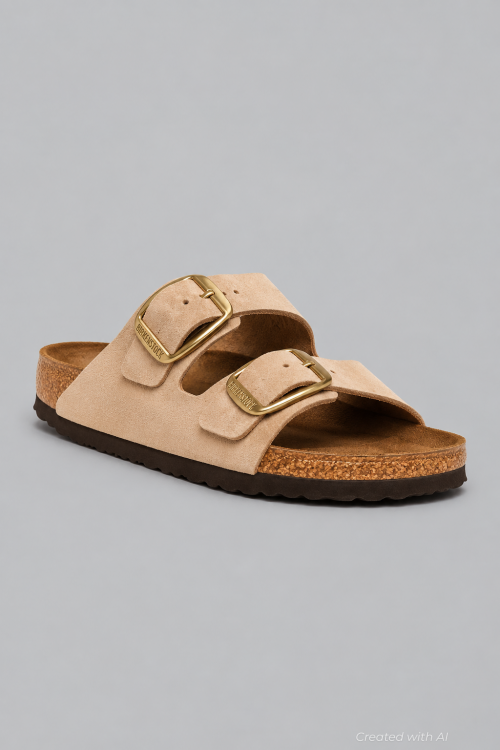 Women’s Arizona Big Buckle Slide Sandals - Sandcastle Nubuck/Gold - 10 10.5 US / 41 EU - Sandal