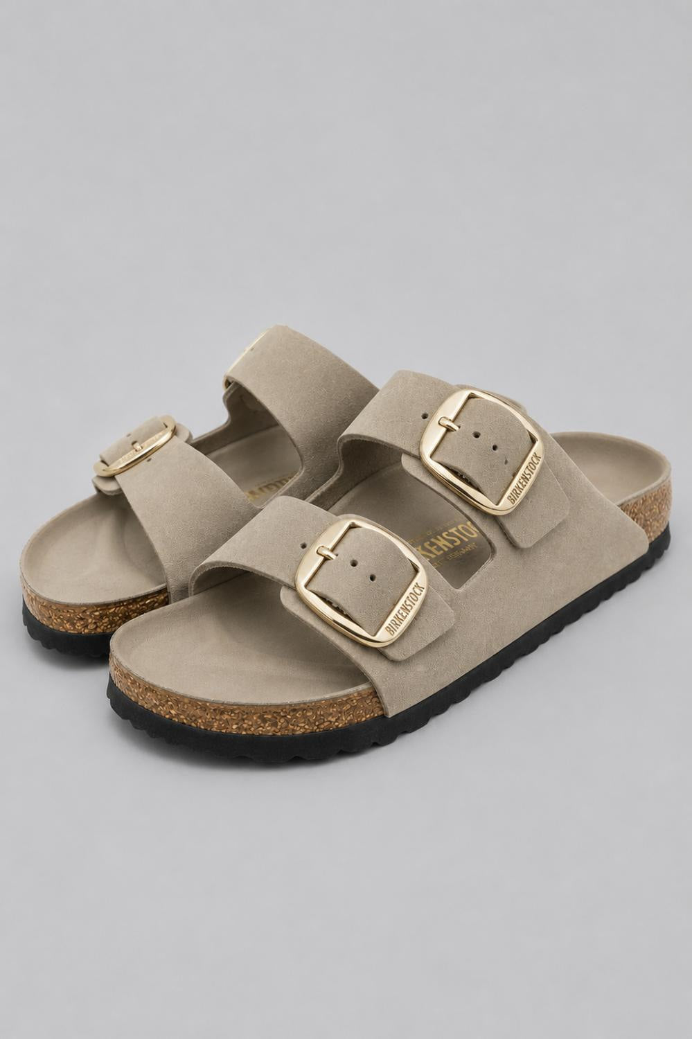 Women’s Arizona Big Buckle Slide Sandals - Tobacco Brown/Gold - 7 7.5 US / 38 EU - Sandal