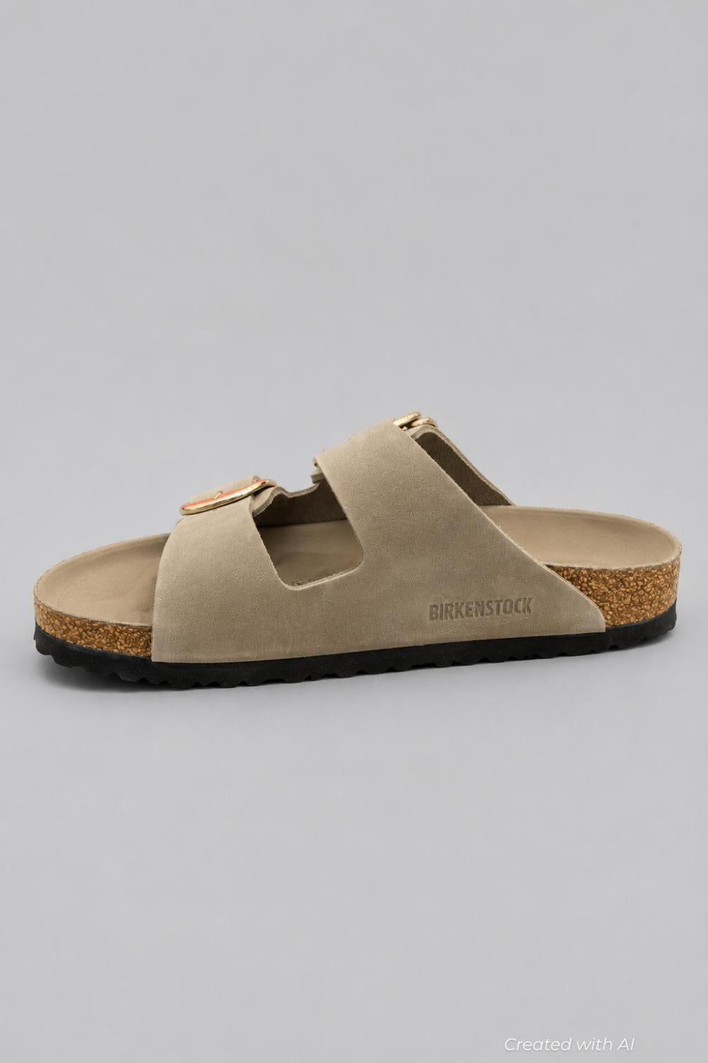 Women’s Arizona Big Buckle Slide Sandals - Tobacco Brown/Gold - 7 7.5 US / 38 EU - Sandal