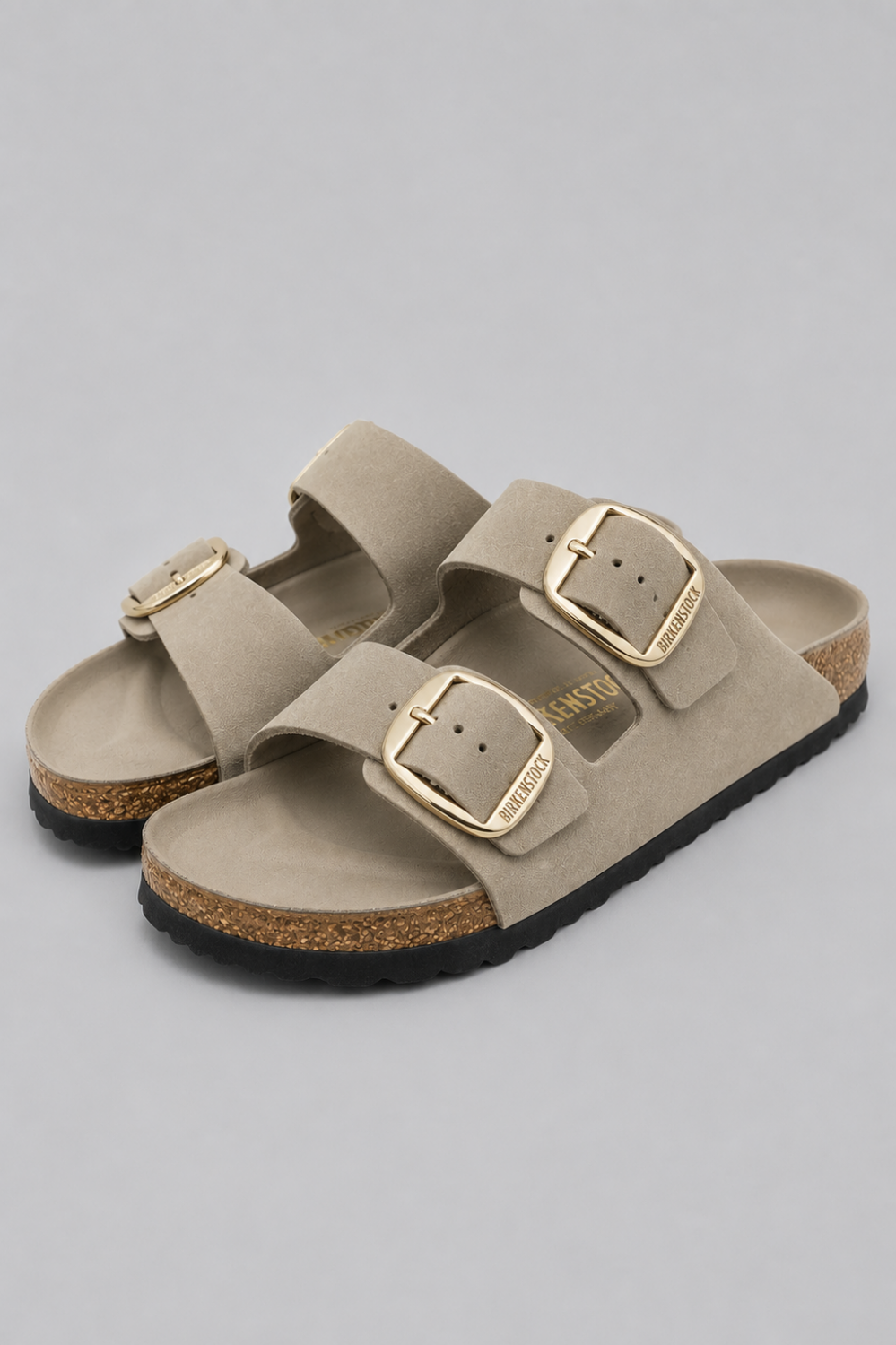 Women’s Arizona Big Buckle Slide Sandals - Tobacco Brown/Gold - 7 7.5 US / 38 EU - Sandal