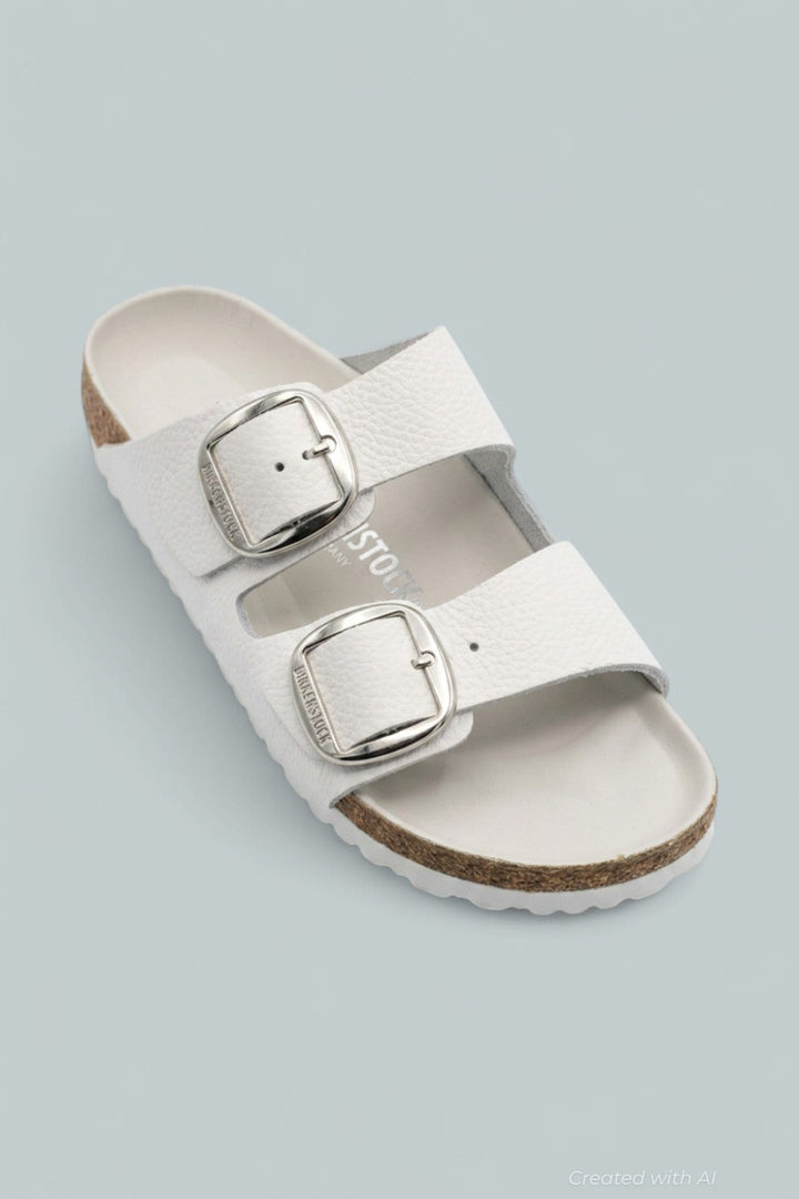 Women’s Arizona Big Buckle Slide Sandals - White - 10 - Sandals