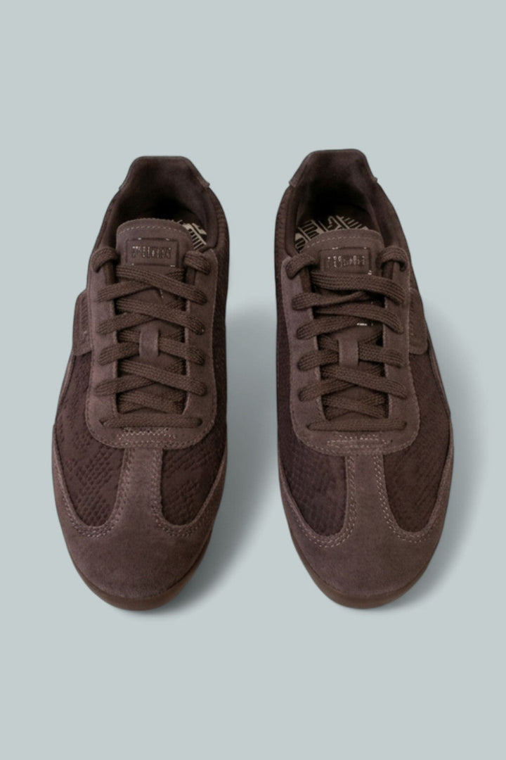 Women’s Arizona Python Embossed Sneakers - Chocolate Brown - 9.5 - Sneaker