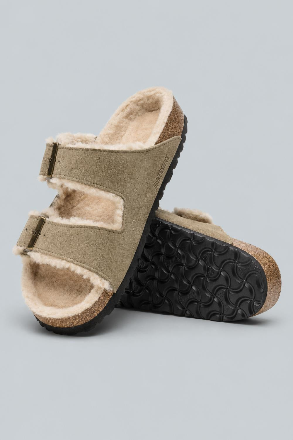 Women’s Arizona Shearling Slide Sandals - Taupe - 8 8.5 US / 39 EU - Sandal