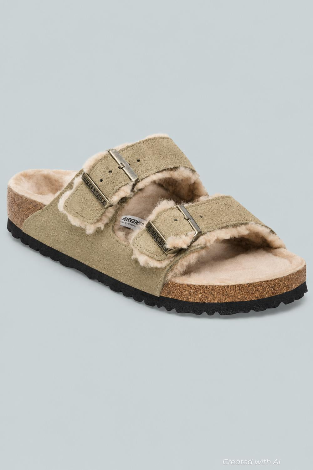 Women’s Arizona Shearling Slide Sandals - Taupe - 8 8.5 US / 39 EU - Sandal
