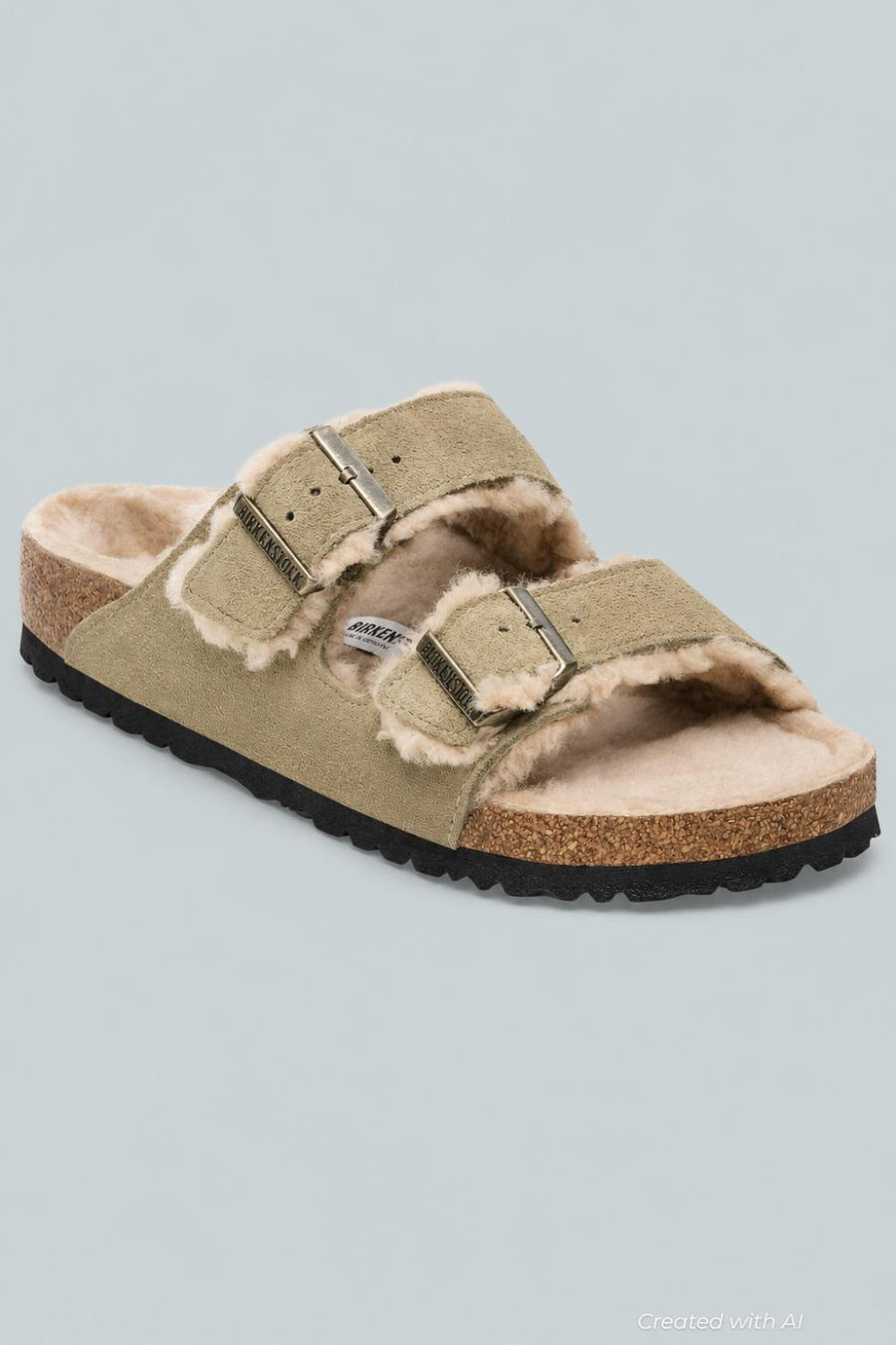 Women’s Arizona Shearling Slide Sandals - Taupe - 8 8.5 US / 39 EU - Sandal