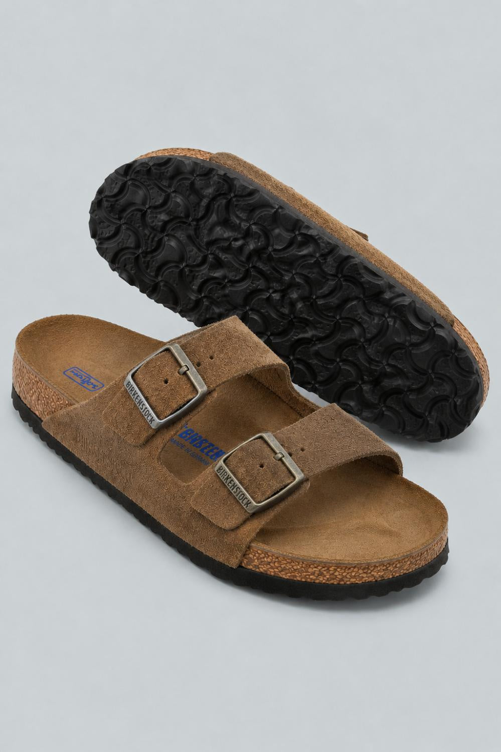Women’s Arizona Soft Footbed Slide Sandals - Dark Tea Suede - 5 5.5 US / 36 EU - Sandal