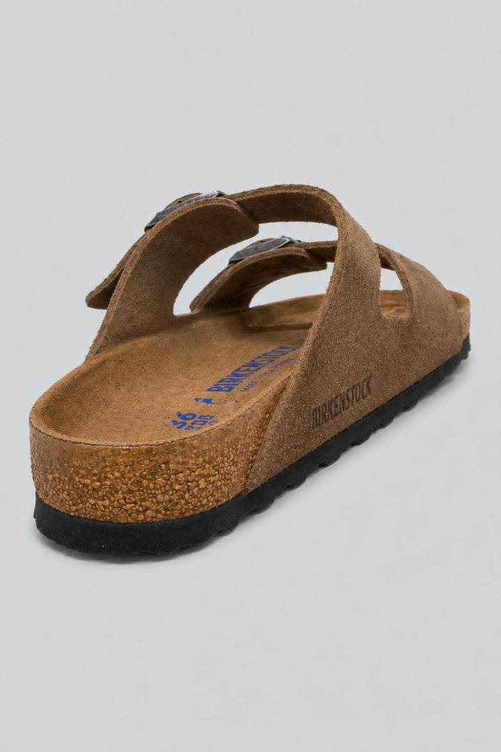 Women’s Arizona Soft Footbed Slide Sandals - Dark Tea Suede - 5 5.5 US / 36 EU - Sandal