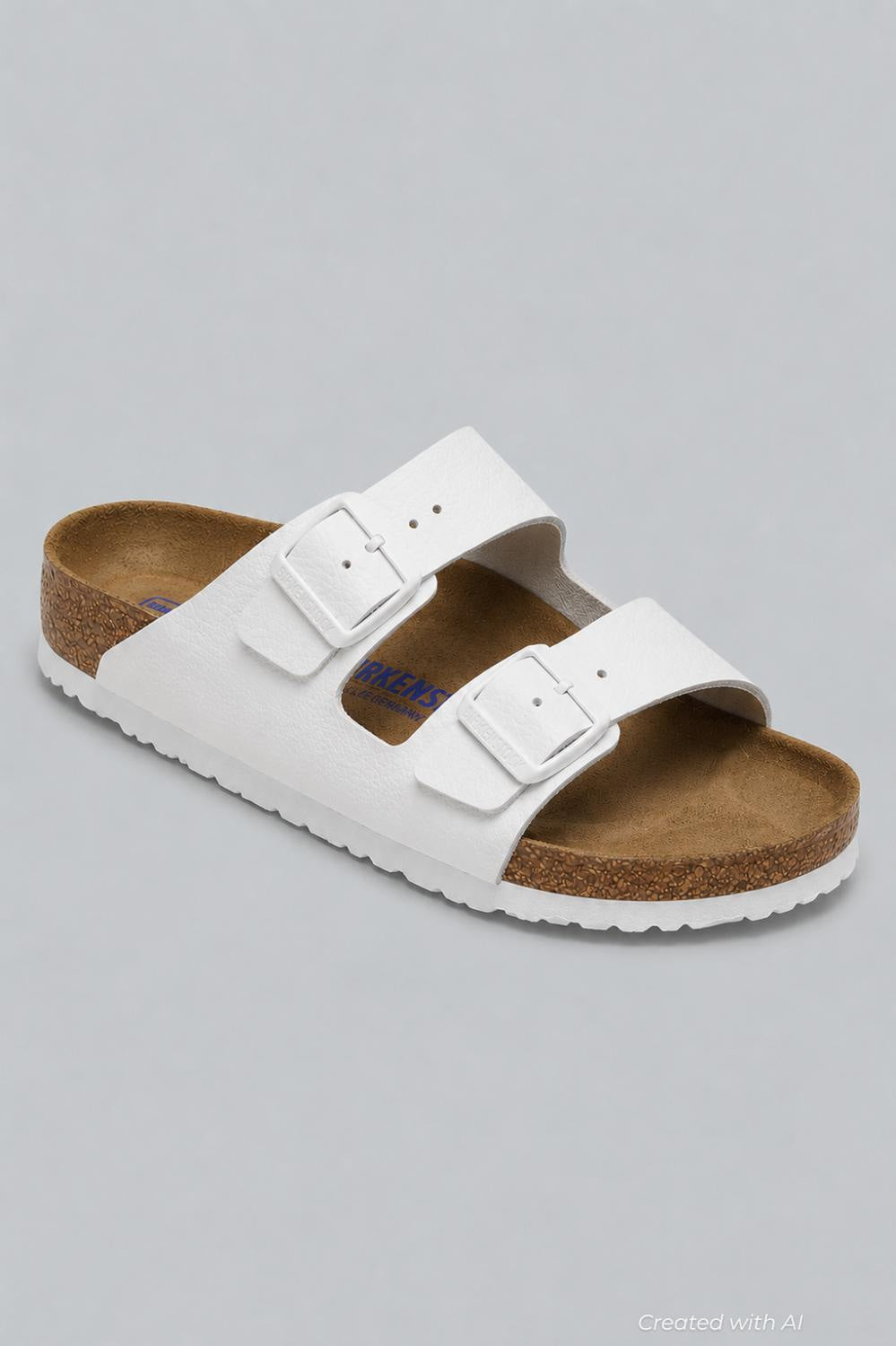 Women’s Arizona Soft Footbed Slide Sandals - White Leather - 8 8.5 US / 39 EU - Sandal
