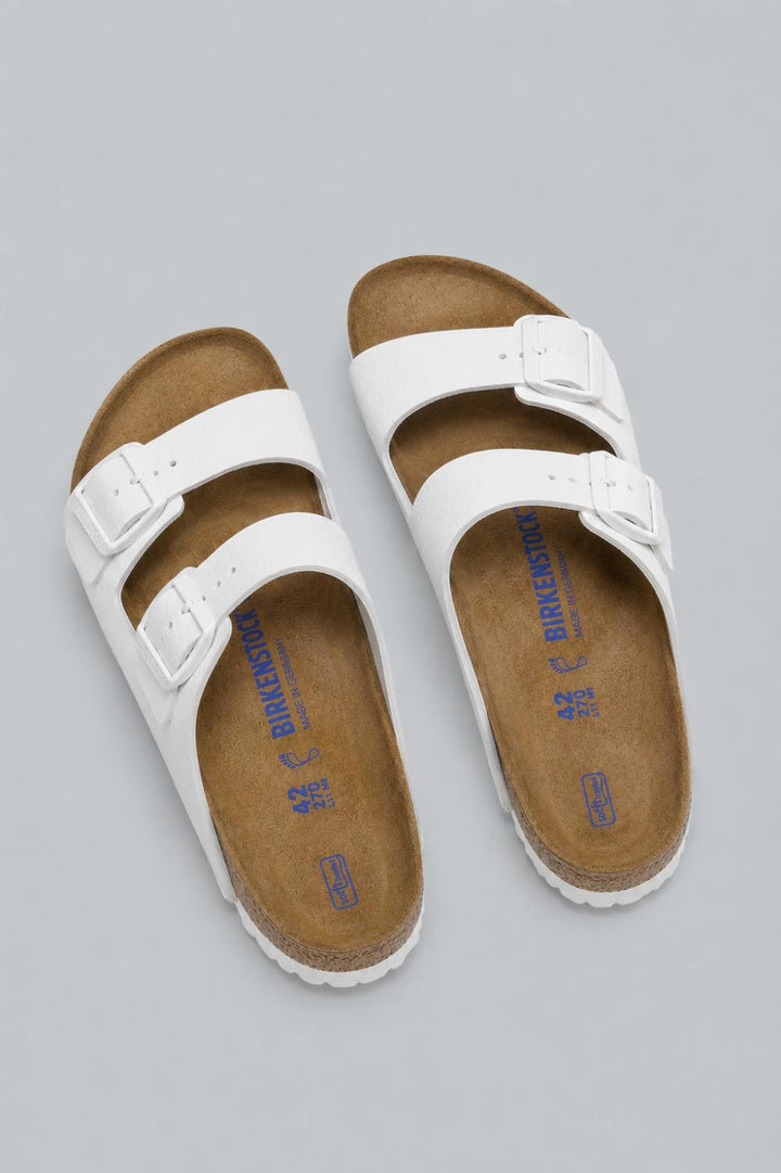 Women’s Arizona Soft Footbed Slide Sandals - White Leather - 8 8.5 US / 39 EU - Sandal