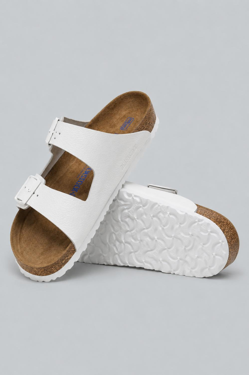 Women’s Arizona Soft Footbed Slide Sandals - White Leather - 8 8.5 US / 39 EU - Sandal