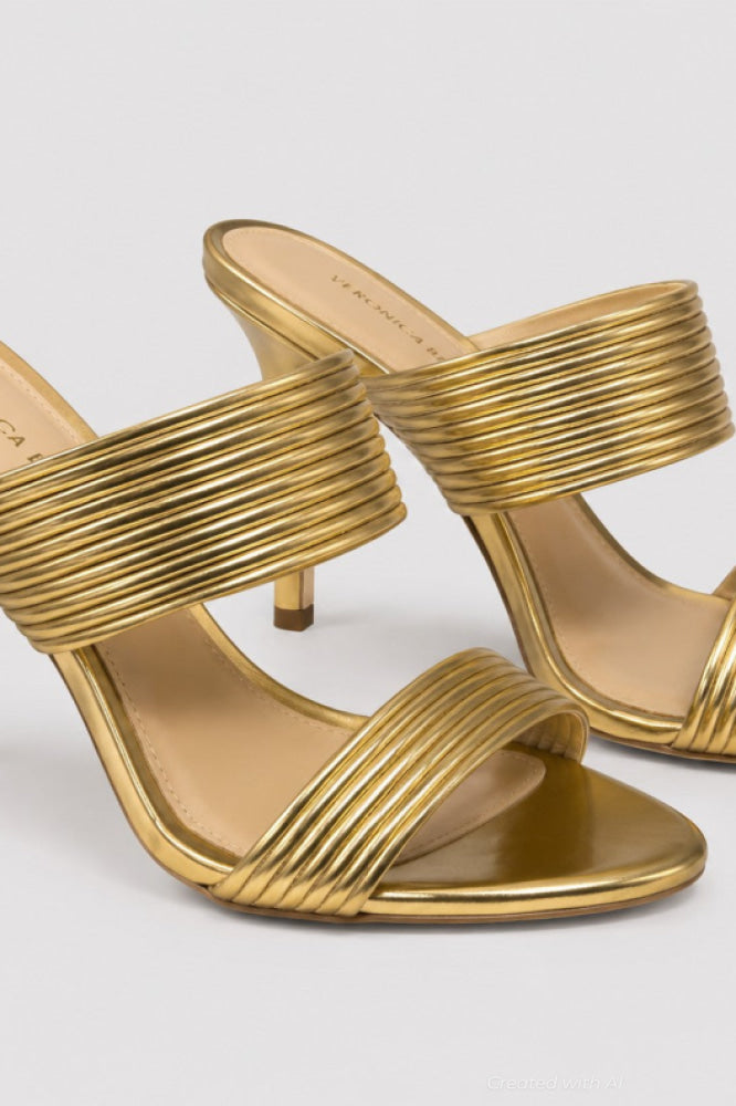 Women’s Asha Mignon High Heel Strappy Sandals - Gold - 5.5 - Sandal