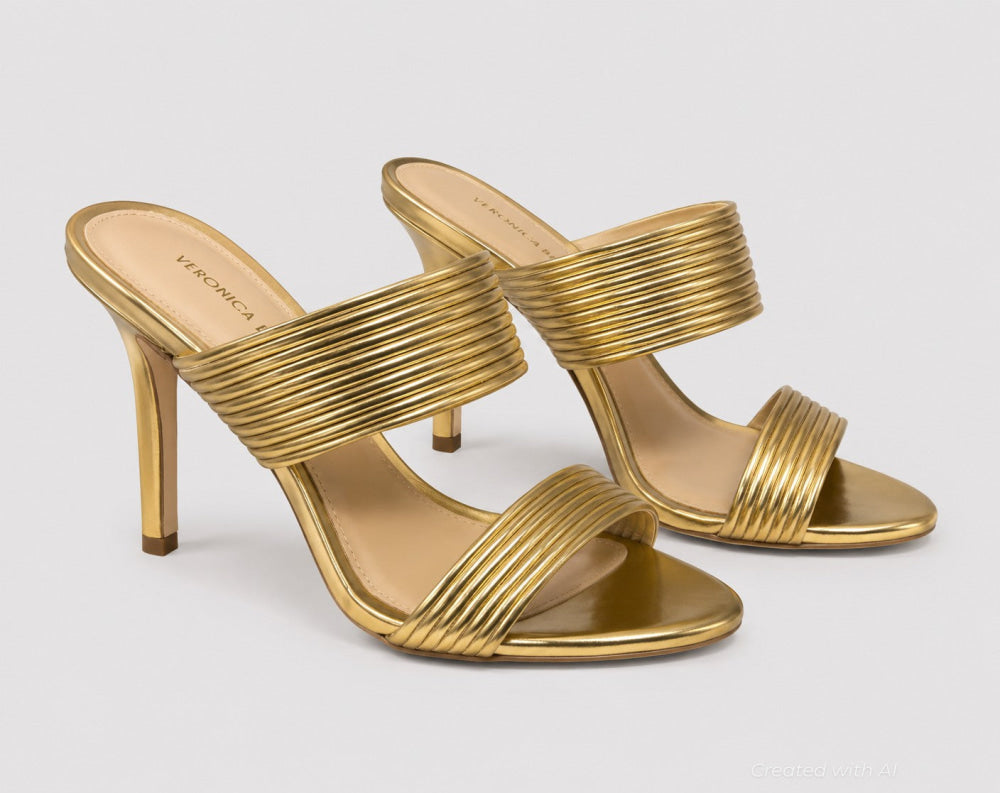 Women’s Asha Mignon High Heel Strappy Sandals - Gold - 5.5 - Sandal