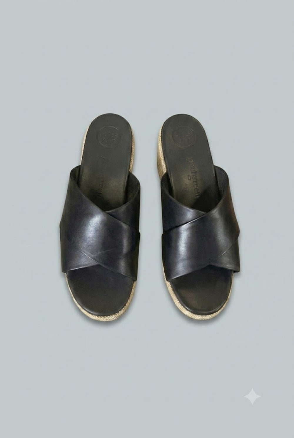 Women’s Ashley Wedge Sandals - Black Star Leather - 8.5 - Sandals