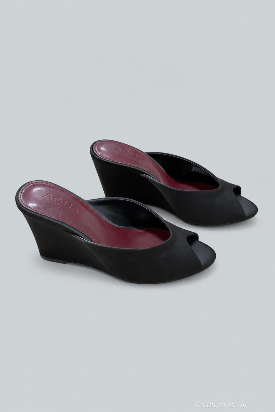 Women’s Astra Wedge Pumps - Black Satin - Heels