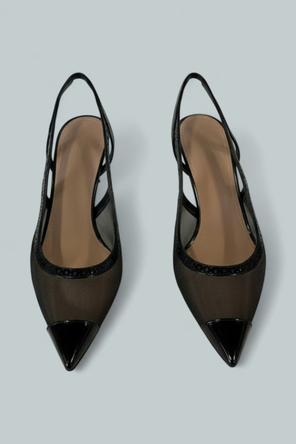 Women’s Aubrey Pointed Slingback Pumps - Black/Black - 8 US / 38 EU - Stiletto