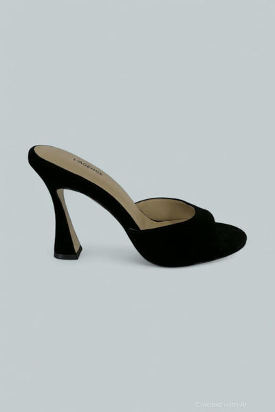 Women’s Avery Slide High Heel Sandals - Black Suede - 7 - Sandal