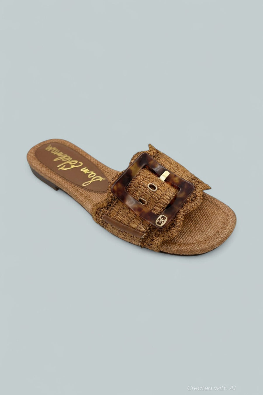 Women’s Bambi Buckled Woven Slide Sandals - Tan - Sandals