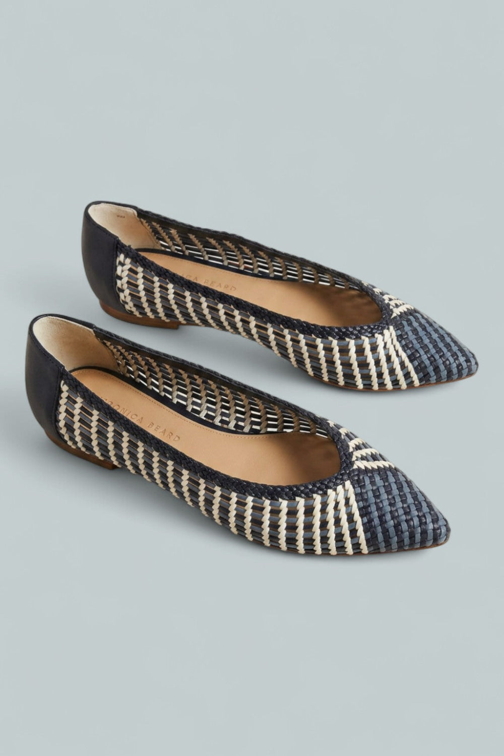 Women’s Bancroft Woven Leather Ballet Flats - Blue Multi - 8 - Flats