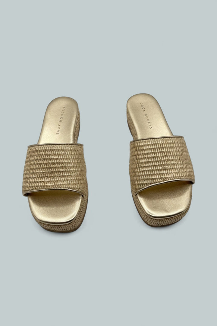 Women’s Bay Raffia Flatform Sandals - Gold - 6 - Sandals