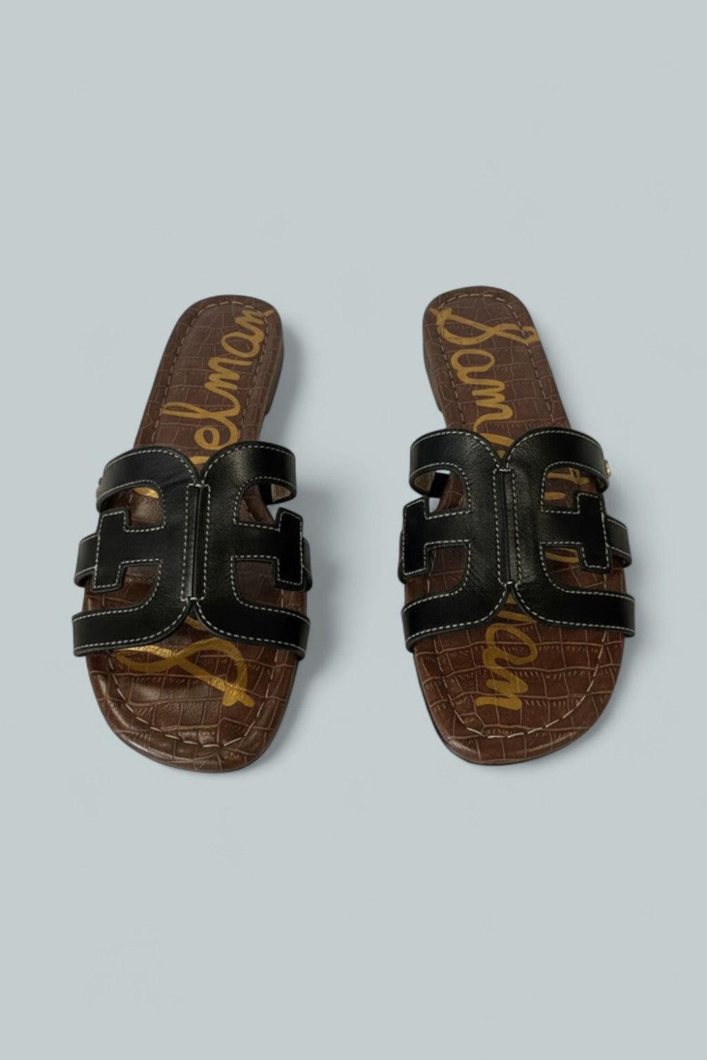 Women’s Bay Slide Sandals - Black Leather - 7.5 - Sandals