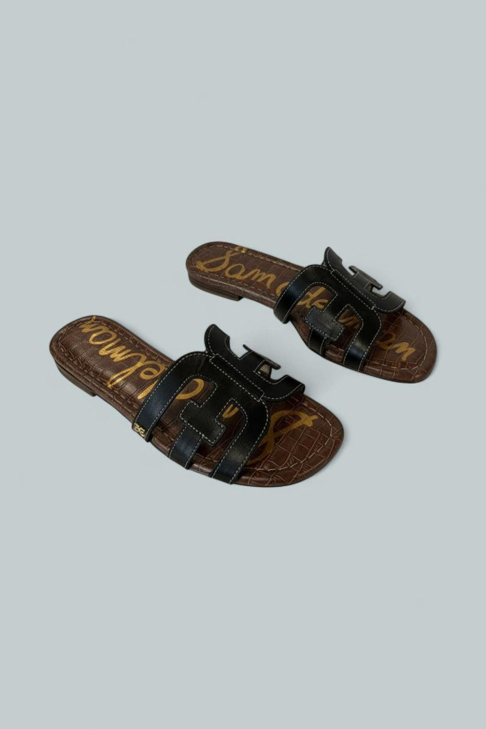 Women’s Bay Slide Sandals - Black Leather - 7.5 - Sandals