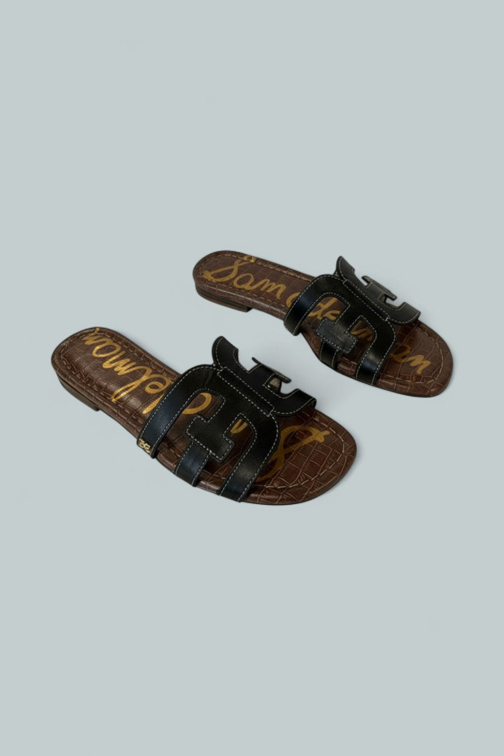 Women’s Bay Slide Sandals - Black Leather - 7.5 - Sandals
