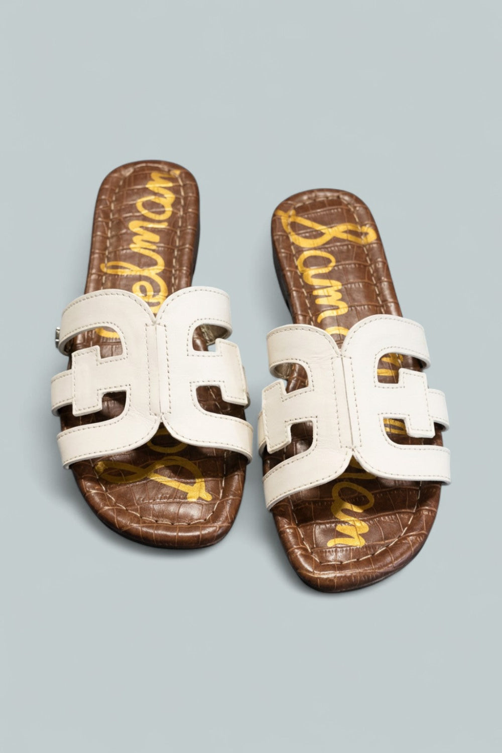Women’s Bay Slide Sandals - White Leather - 5.5 - Sandal