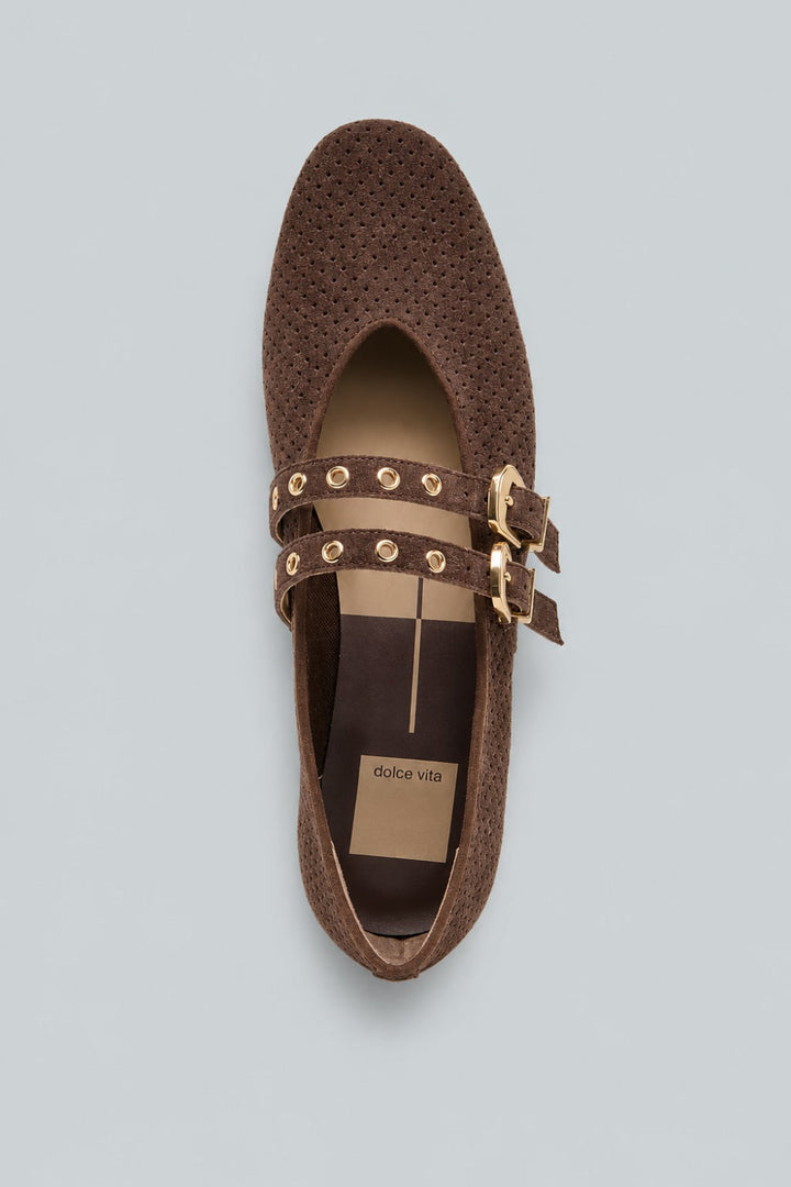 Women’s Baylee Grommet Mary Jane Flats - Dark Brown - Mary Jane