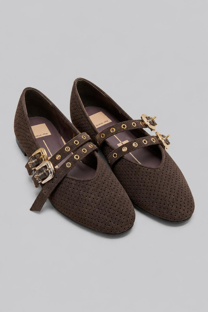 Women’s Baylee Grommet Mary Jane Flats - Dark Brown - Mary Jane