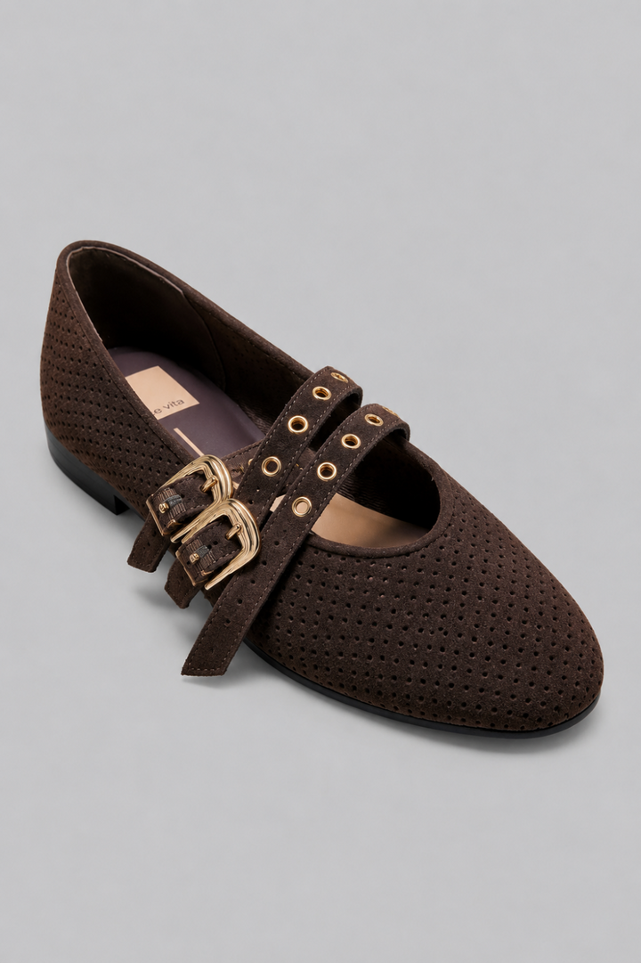 Women’s Baylee Grommet Mary Jane Flats - Dark Brown - Mary Jane