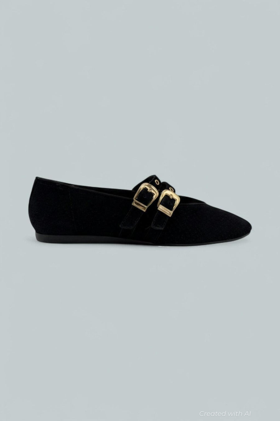 Women’s Baylee Grommet Mary Jane Flats - Onyx Perforated Suede - US 8 - Mary Jane
