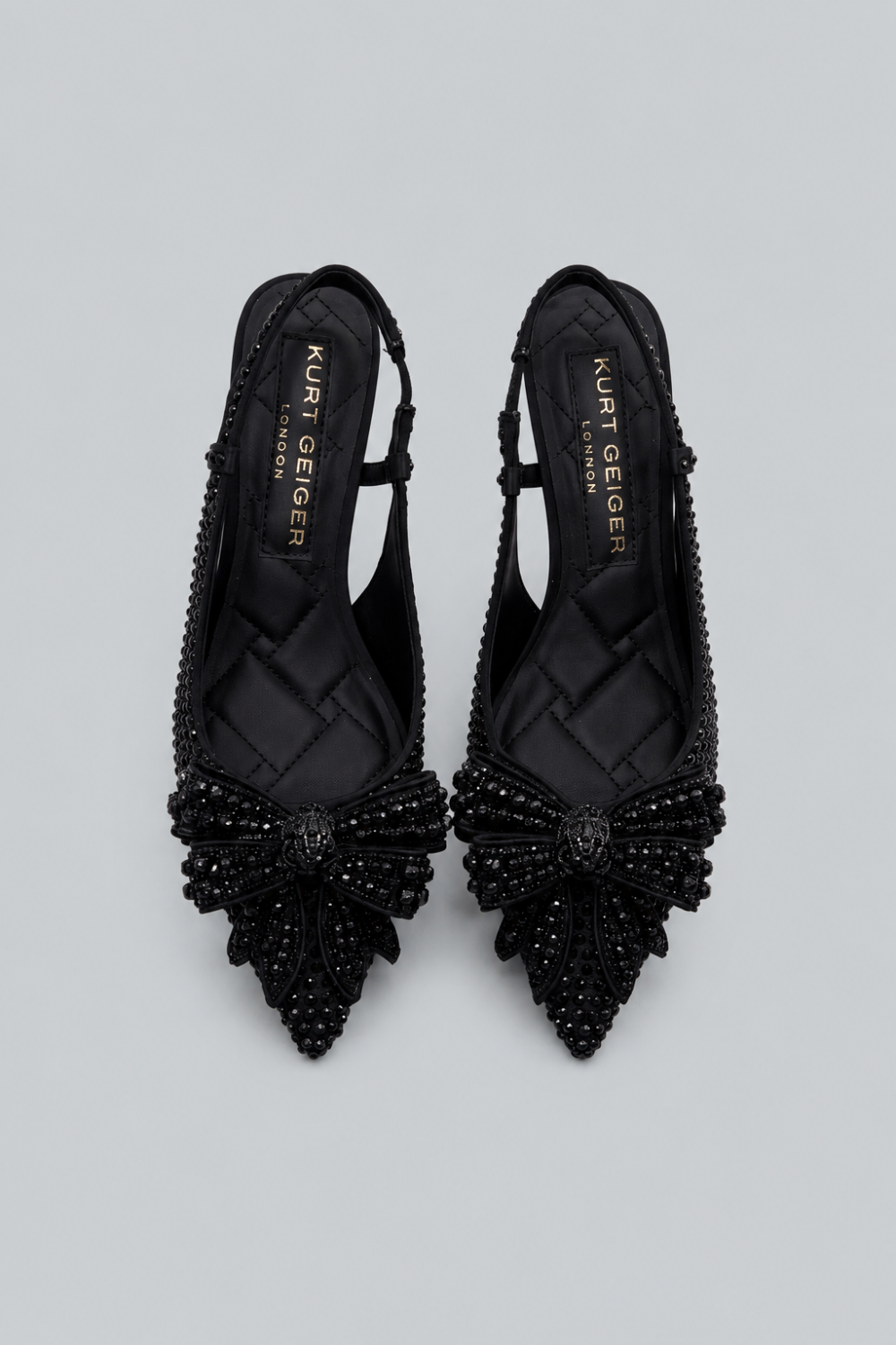 Women’s Belgravia Bow Crystal Slingback Pumps - Black - Slingback
