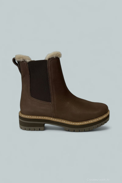 Women’s Bennet Chelsea Faux Fur Lined Boots - Brown - 6 - Boots