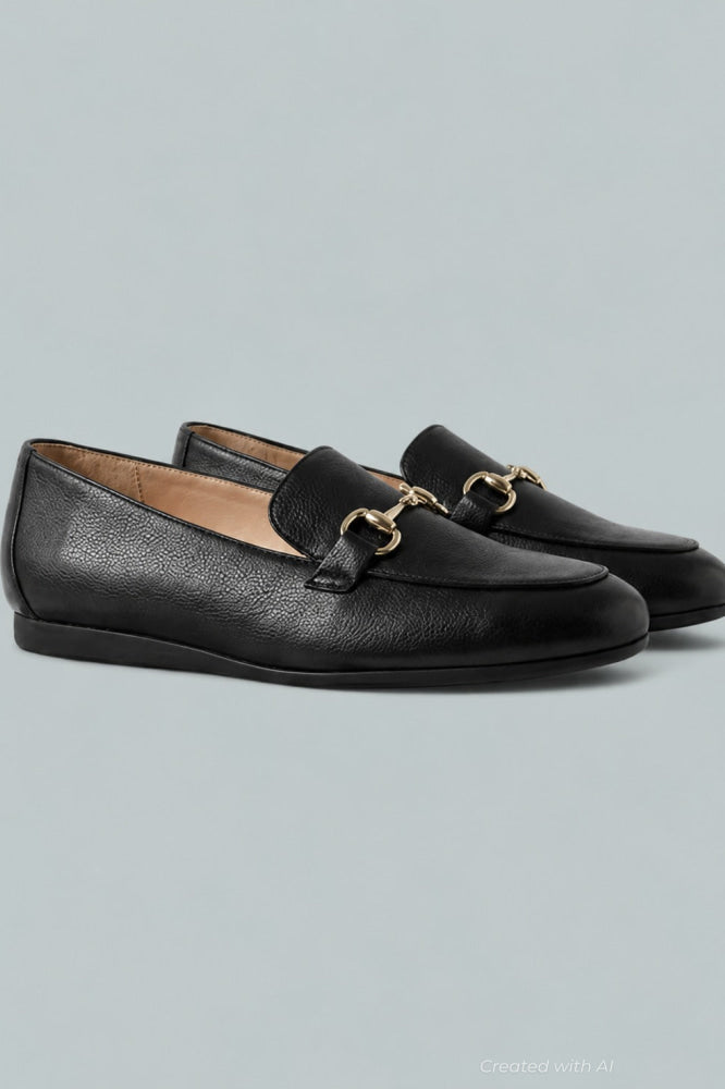 Women’s Bethany Flats - Black Leather - Loafers