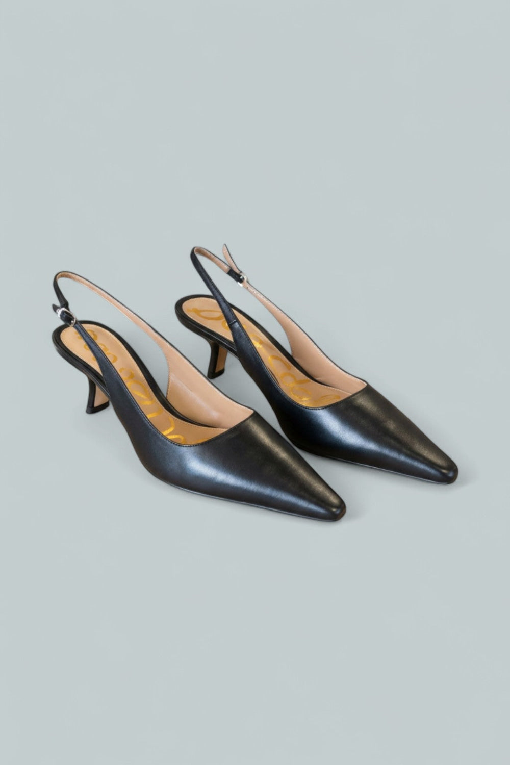 Women’s Bianka Slingback Kitten Heels - Black Leather - Slingback
