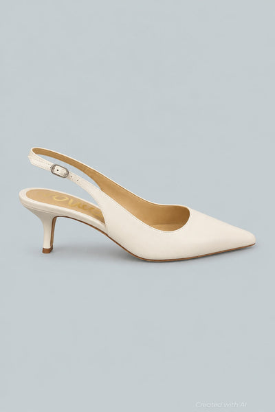 Women’s Bianka Slingback Kitten Heels - Bright White - 11 - Heels