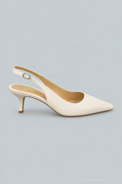 Women’s Bianka Slingback Kitten Heels - Bright White - 11 - Heels